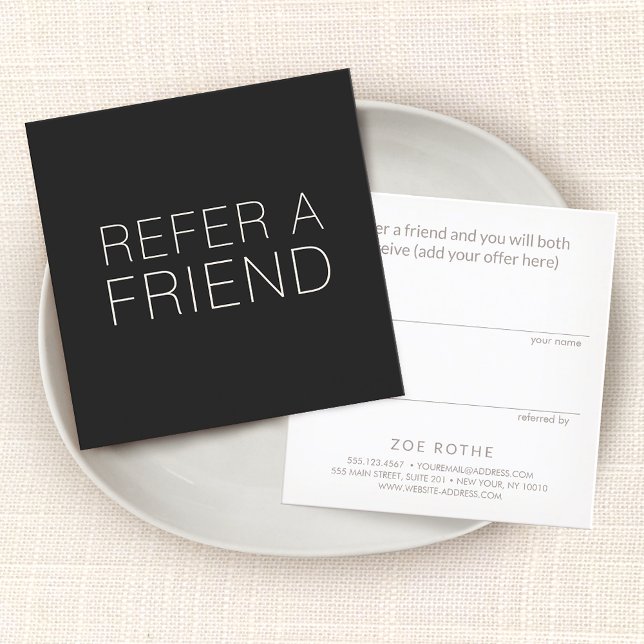 Black Salon Spa Customer Referral Card (Creator Uploaded)
