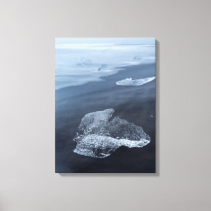 Black sand beach and ice, Iceland Canvas Print