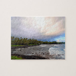 Black Sand Beach - Big Island Hawaii - 8x10 inch Jigsaw Puzzle
