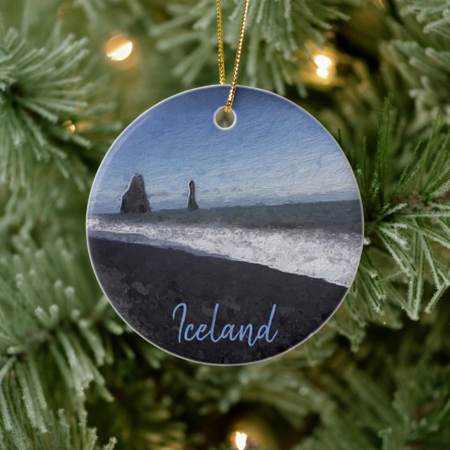Black Sand Beach, Iceland Ceramic Tree Decoration (Tree)