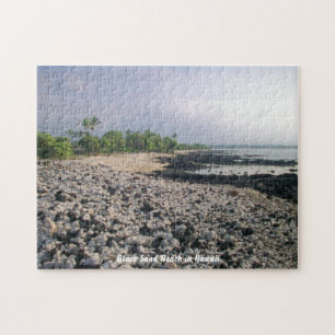 Black Sand Beach in Hawaii Jigsaw Puzzle