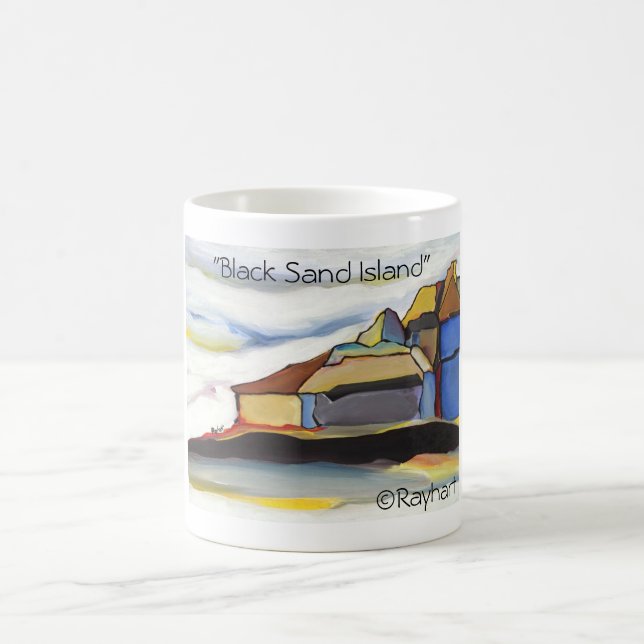 Black Sand Island  by Rayhart Coffee Mug (Center)