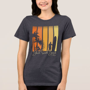 Black Sands Beach California Surfing Tri-Blend Shirt