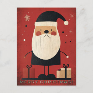 Black Santa and Christmas Gifts Postcard