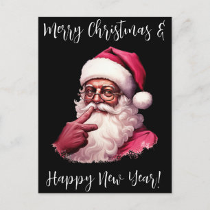 Black Santa, Big nick energy, naughty, Santa Claus Holiday Postcard