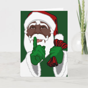 Black Santa Cards Custom Christmas Greetings Card