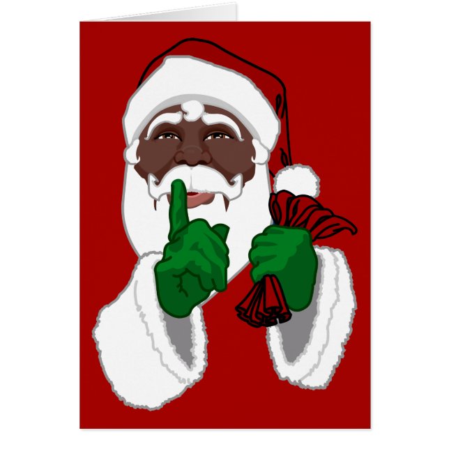 Black Santa Cards Custom Christmas Greetings Card (Front)
