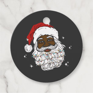 Black Santa Christmas Black History Xmas Favour Tags