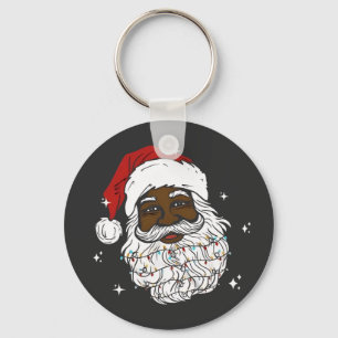 Black Santa Christmas Black History Xmas Key Ring