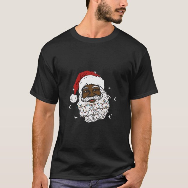 Black Santa Christmas Black History Xmas  T-Shirt (Front)