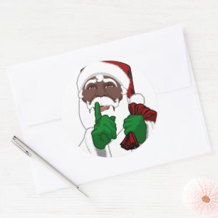 Black Santa Christmas Sticker Santa Clause Sticker