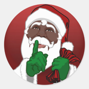 Black Santa Christmas Sticker Santa Clause Sticker
