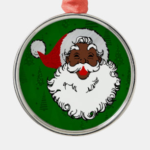 black santa claus christmas metal tree decoration