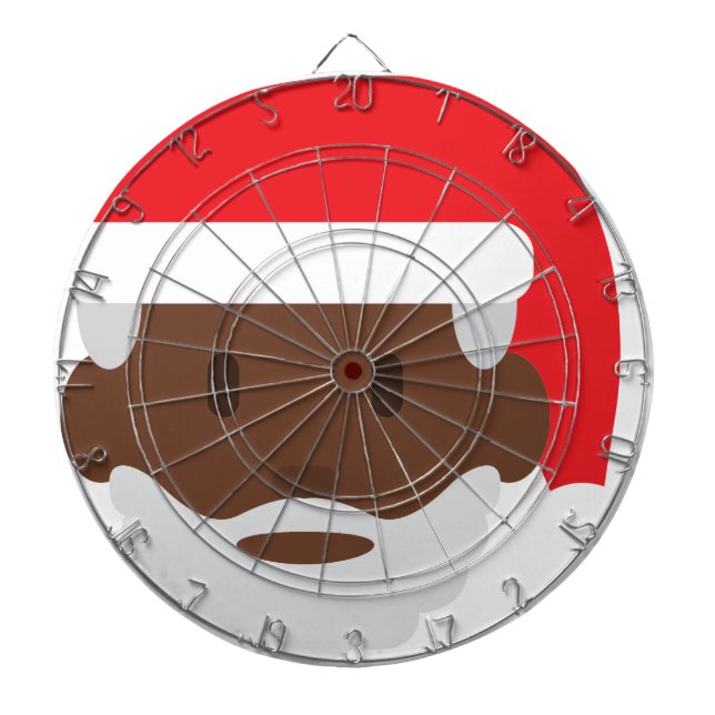 black santa claus emoji dartboard (Front)