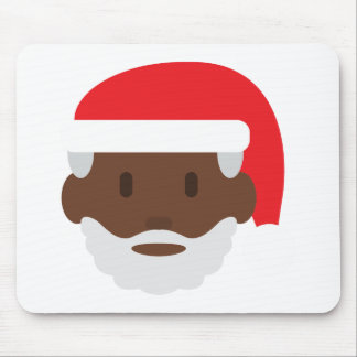 black santa claus emoji mouse pad