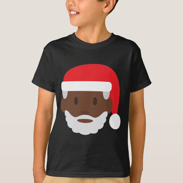black santa claus emoji T-Shirt (Front)