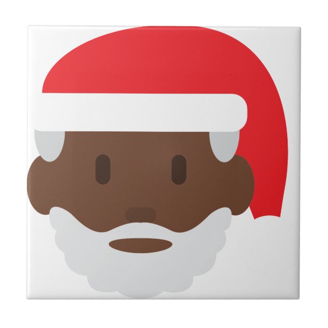 black santa claus emoji tile (Front)