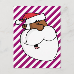 Black Santa Claus Holiday Postcard