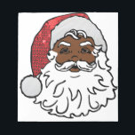 black santa claus notepad<br><div class="desc">"black santa claus ""black santa""afro american santa claus " "afro american santa""african american santa claus""african american santa""african santa claus""african santa"kwanzaa  "ugly xmas"

, , , xmas, red white, sequins, glitter, santa, funny christmas, retro, african santa, , kwanza</div>