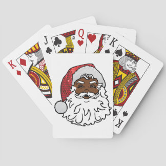 black santa claus playing cards