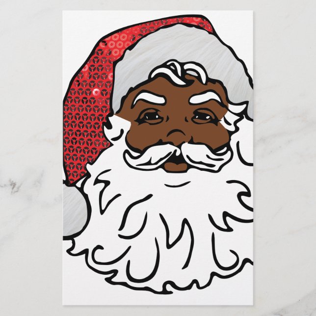 black santa claus stationery (Front)