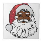 black santa claus tile<br><div class="desc">"black santa claus ""black santa""afro american santa claus " "afro american santa""african american santa claus""african american santa""african santa claus""african santa"kwanzaa  "ugly xmas"

, , , xmas, red white, sequins, glitter, santa, funny christmas, retro, african santa, , kwanza</div>