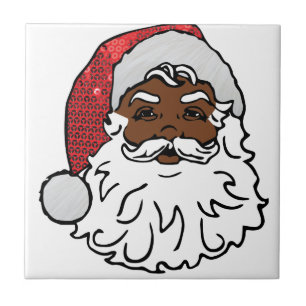 black santa claus tile