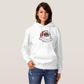 black santa claus womens hooded hoodie sweatshirt