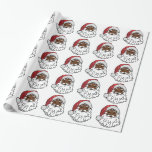 black santa claus wrapping paper<br><div class="desc">"black santa claus ""black santa""afro american santa claus " "afro american santa""african american santa claus""african american santa""african santa claus""african santa"kwanzaa  "ugly xmas"

, , , xmas, red white, sequins, glitter, santa, funny christmas, retro, african santa, , kwanza</div>
