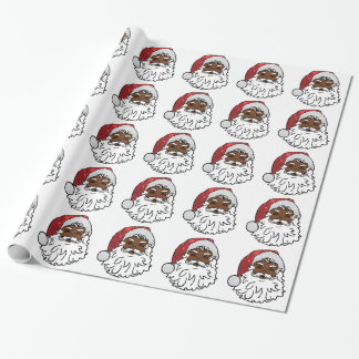 black santa claus wrapping paper