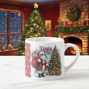 Black Santa Custom Name Child's Cup Boy or Girl