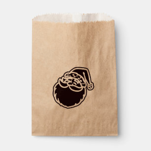 Black Santa Face Christmas Holiday Favour Treat Favour Bags