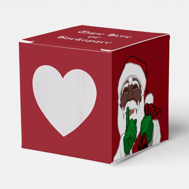 Black Santa Gift Box Personalise Christmas Boxes (Front Side)