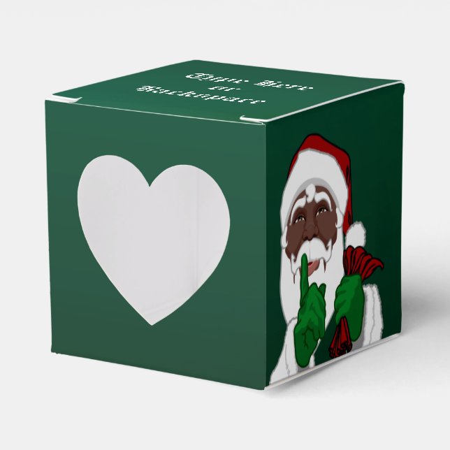 Black Santa Gift Box Personalise Christmas Boxes (Front Side)