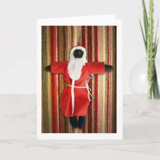 black santa greeting card