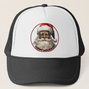 Black Santa Happy Holiday Kwanzaa African American Trucker Hat