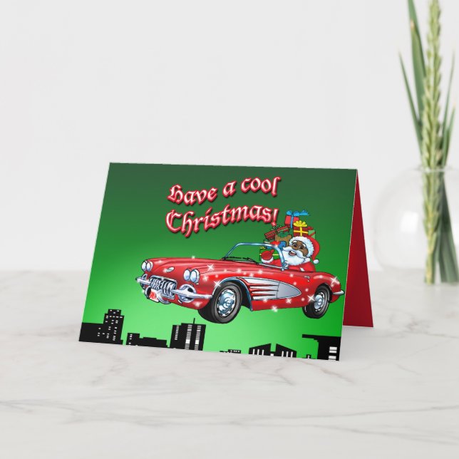 Black Santa Holiday Card (Front)