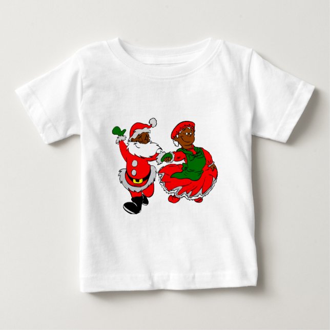 black santa mrs claus baby T-Shirt (Front)