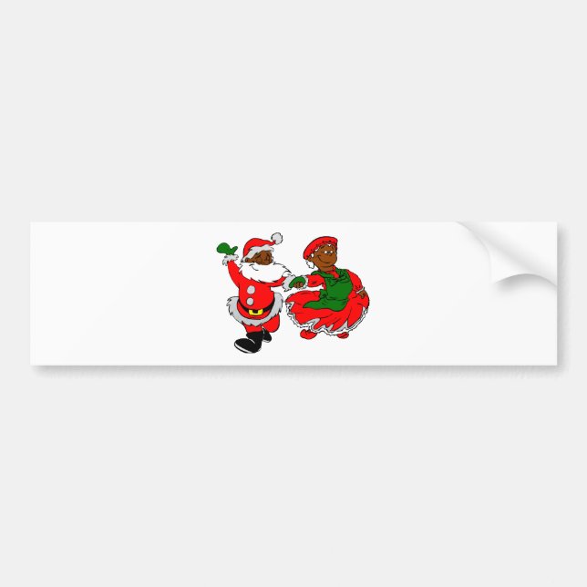 black santa mrs claus bumper sticker (Front)