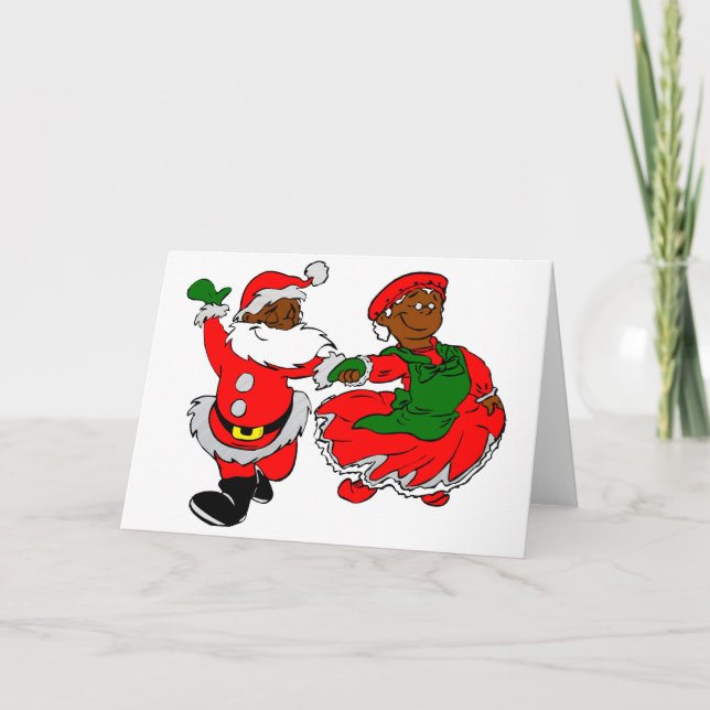 black santa mrs claus holiday card (Front)