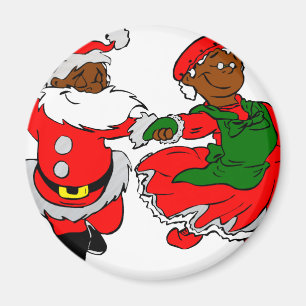 black santa mrs claus magnet