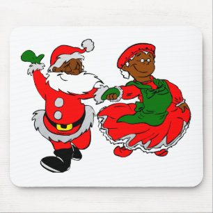 black santa mrs claus mouse pad