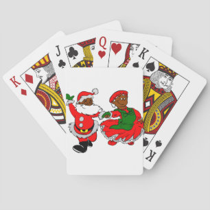 black santa mrs claus playing cards