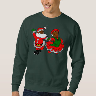 black santa mrs claus sweatshirt