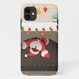 black santa stuck in fireplace Case-Mate iPhone case
