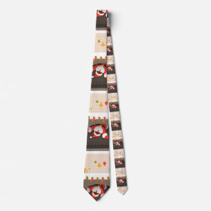 black santa stuck in fireplace tie