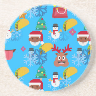 black santa taco christmas coaster