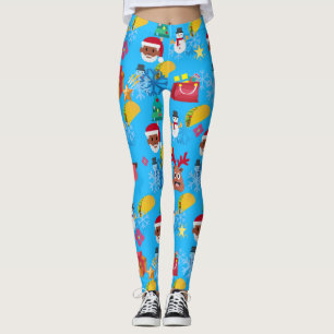black santa taco christmas leggings