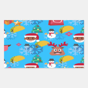 black santa taco christmas rectangular sticker