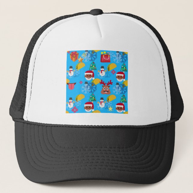 black santa taco christmas trucker hat (Front)